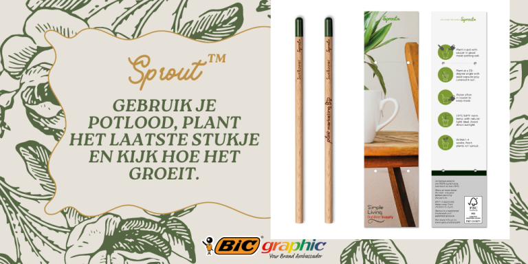 sprout potlood: gebruik het en plant het laatste stukje. Kijk hoe het groeit