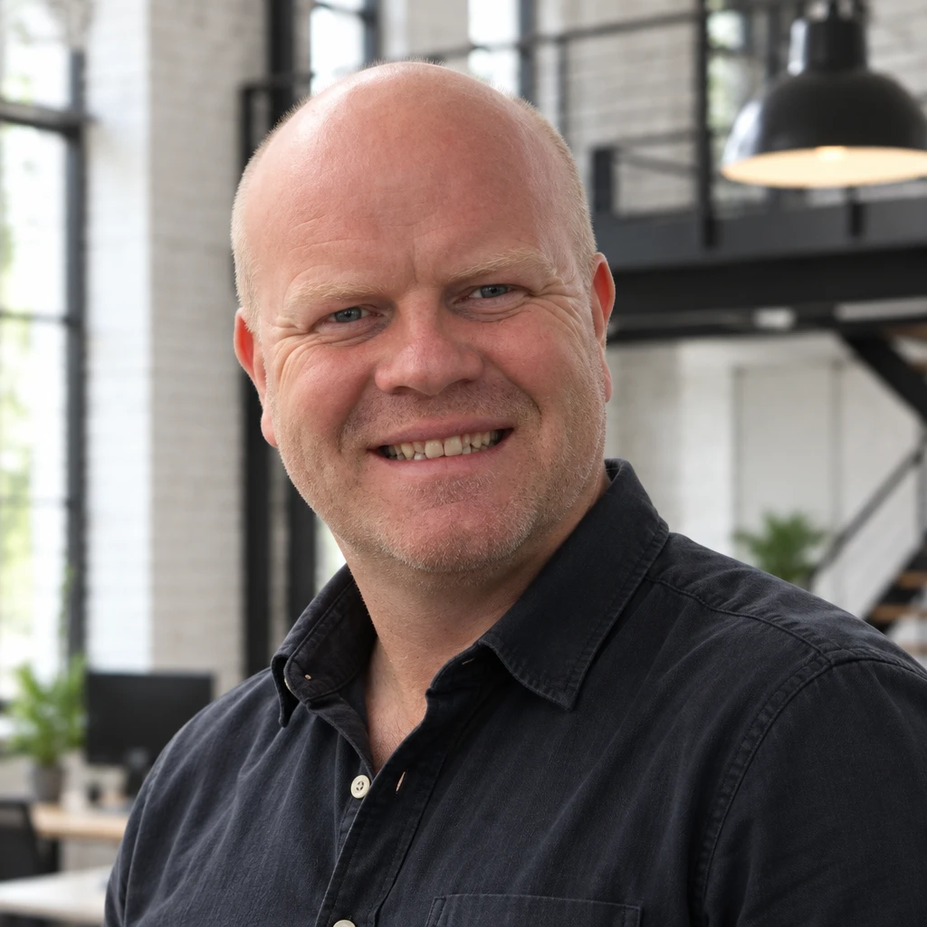 Marc De Bock, oprichter van mBoost, in het kantoor in Bornem.